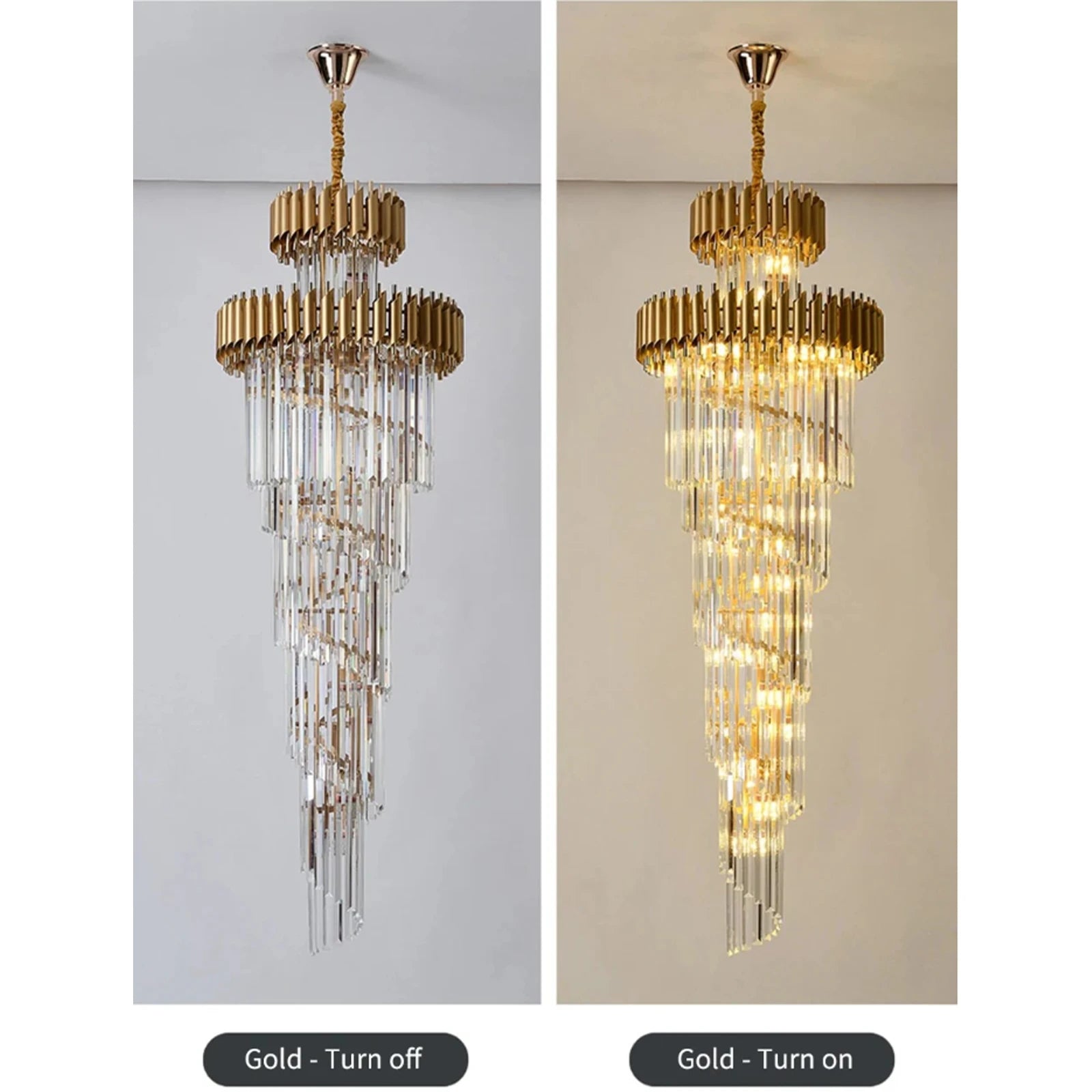 Harper Multiple Tier Crystal Chandelier For Staircase - Camilalamps - CAM1702
