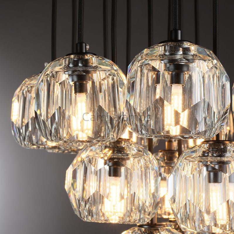 Bille De Crystal Cluster Round Chandelier 14''19''24''30''40" - Camilalamps - CAA - 1Z0052