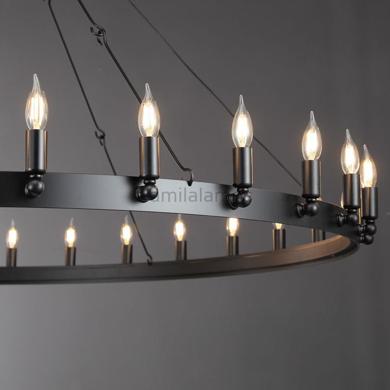 Camina Vintage Filament Two - tier Chandelier38''D 50''D 63''D 73''D - Camilalamps - CA - DL - KA009