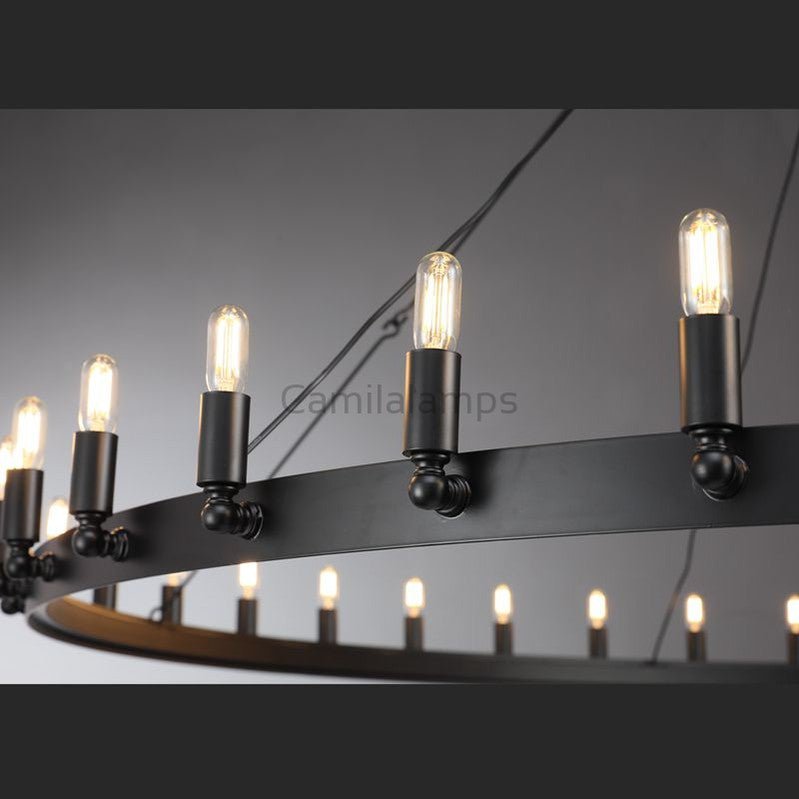 Camina Vintage Filament Two - tier Chandelier38''D 50''D 63''D 73''D - Camilalamps - CA - DL - KA009