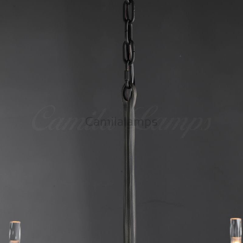 Thaddeas Hand - Forged Metal Round Chandelier - Camilalamps - CAM1626