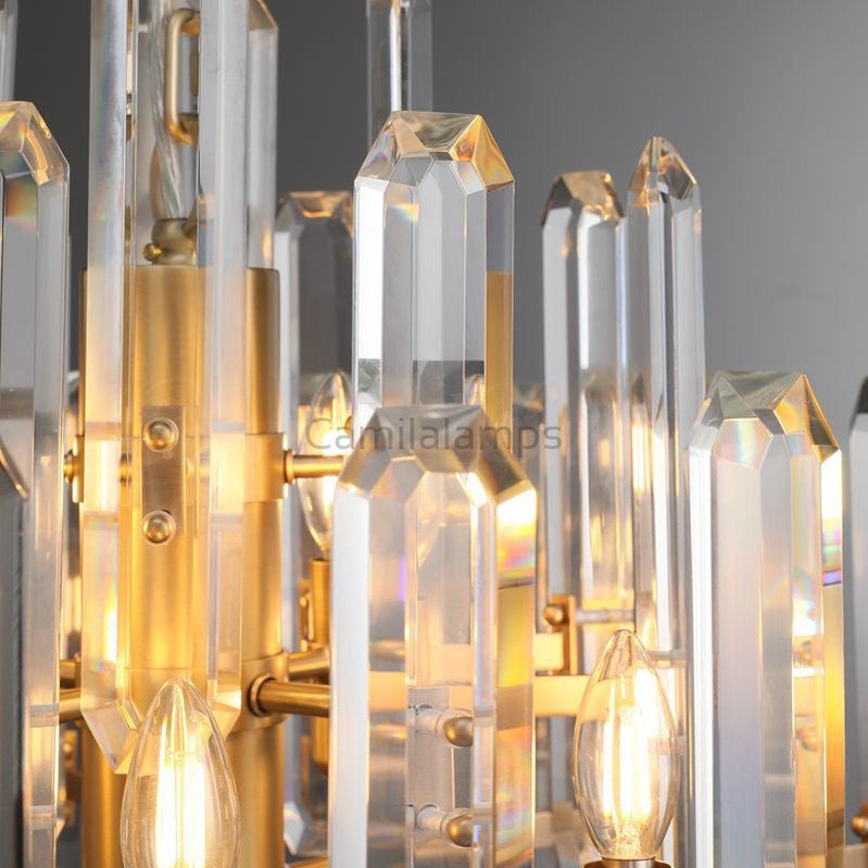 Bonington Prism Crystal Round & Linear Chandelier - Camilalamps - CAM1485