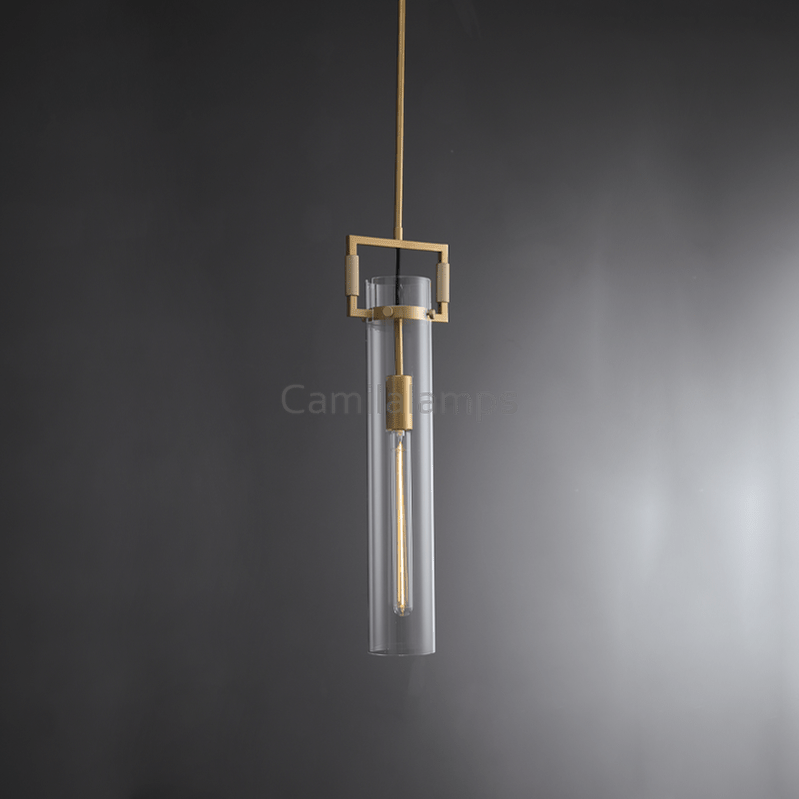 Machine Glass Cylinder Pendant12''22'' - Camilalamps - CA - ml - Mechanic - 2991