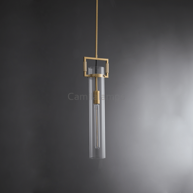 Machine Glass Cylinder Pendant12''22'' - Camilalamps - CA - ml - Mechanic - 2991