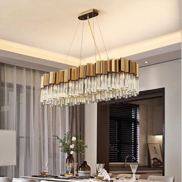 Kubica Oval Crystal Chandelier - Camilalamps - CA - A - 634