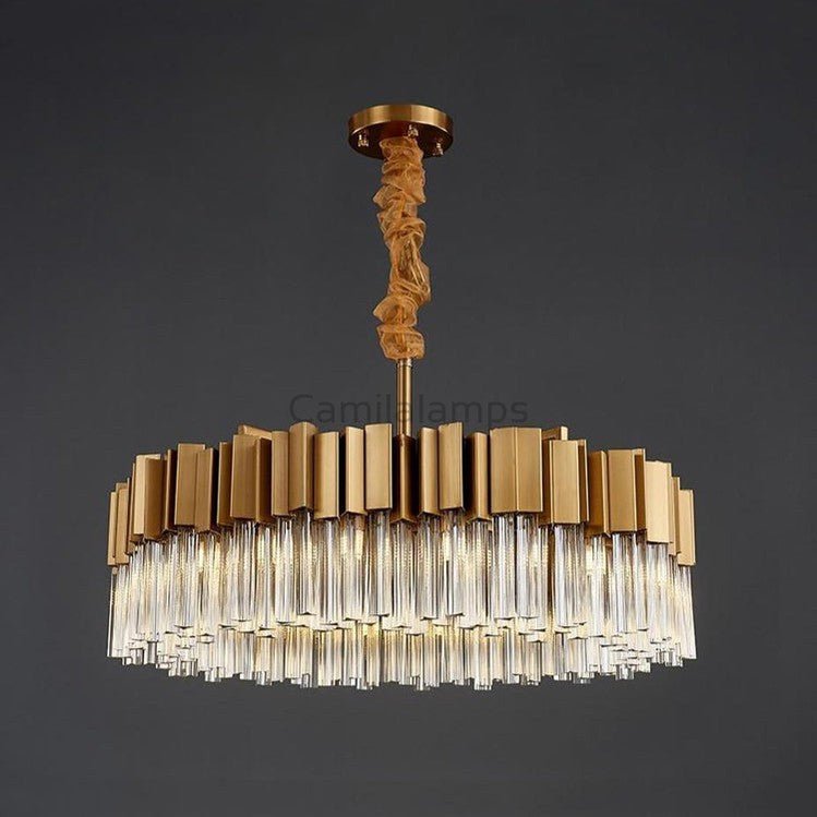 Kubica Round Crystal Chandelier - Camilalamps - CA - A - 636