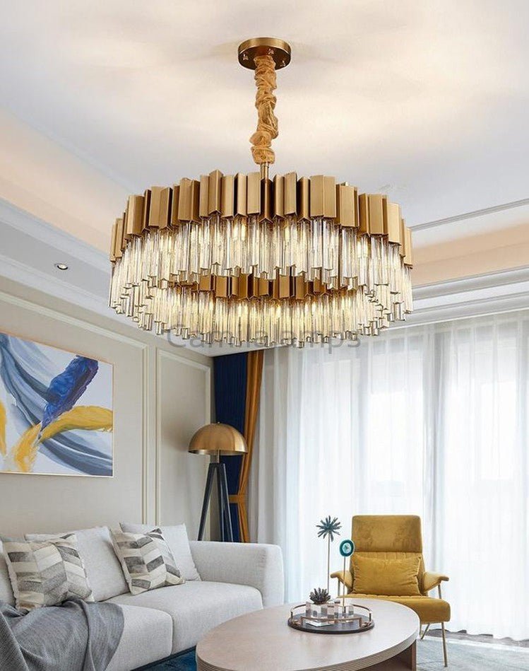 Kubica Round Crystal Chandelier - Camilalamps - CA - A - 636