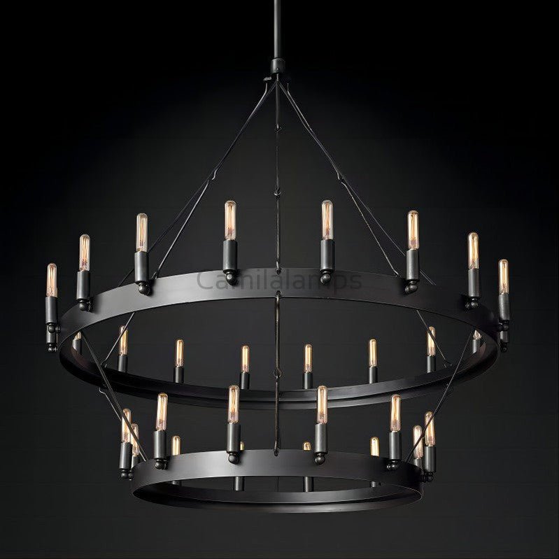 Camina Vintage Filament Two - tier Chandelier38''D 50''D 63''D 73''D - Camilalamps - CA - DL - KA009