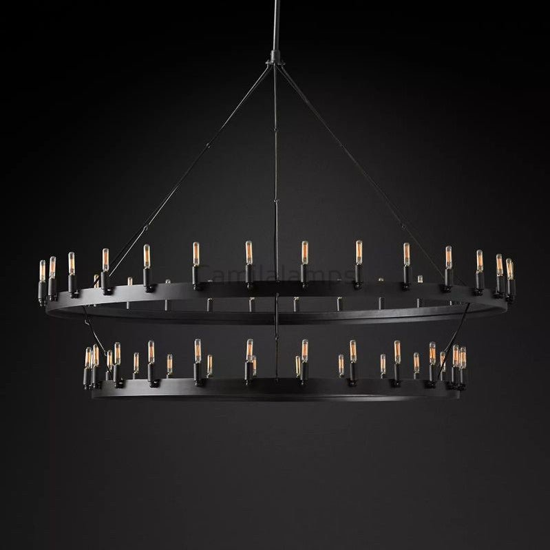Camina Vintage Filament Two - tier Chandelier38''D 50''D 63''D 73''D - Camilalamps - CA - DL - KA009