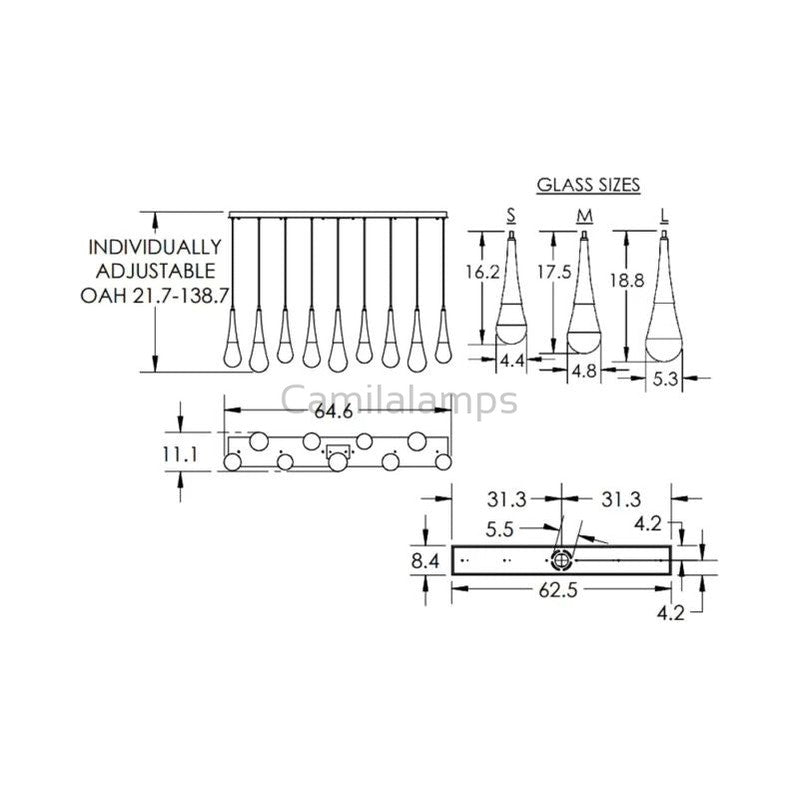 Dolores Linear Chandelier - Camilalamps - CA - LRLC - 06