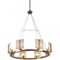 Large Contemporary Alabaster & Brass Halo Chandelier - Camilalamps - CA - AL2024 - C2296