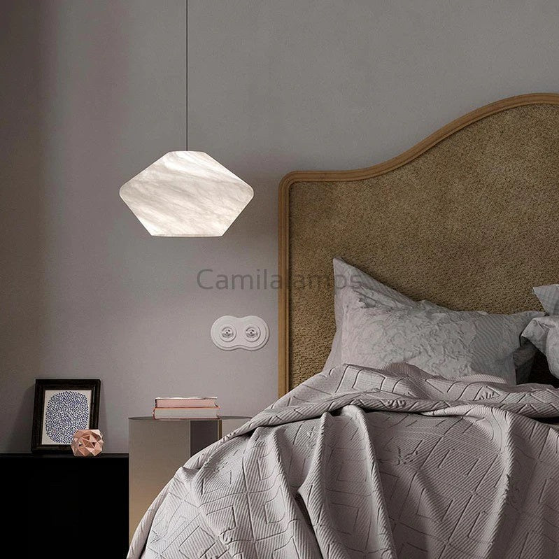 Larry Alabaster Simple Bedside Modern Pendant Light - Camilalamps - VIA - 1539