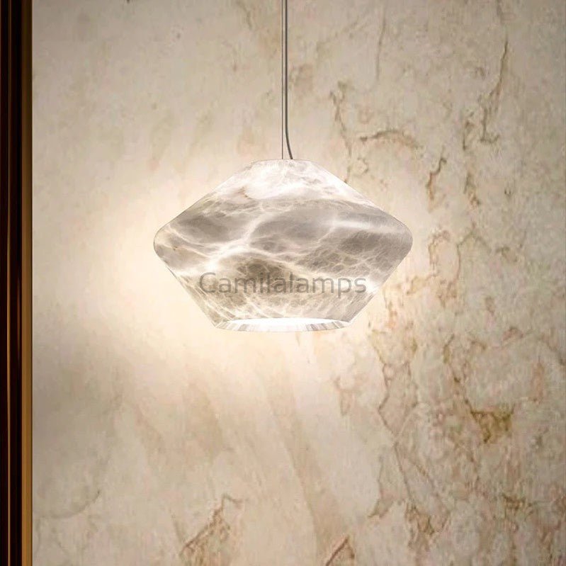 Larry Alabaster Simple Bedside Modern Pendant Light - Camilalamps - VIA - 1539