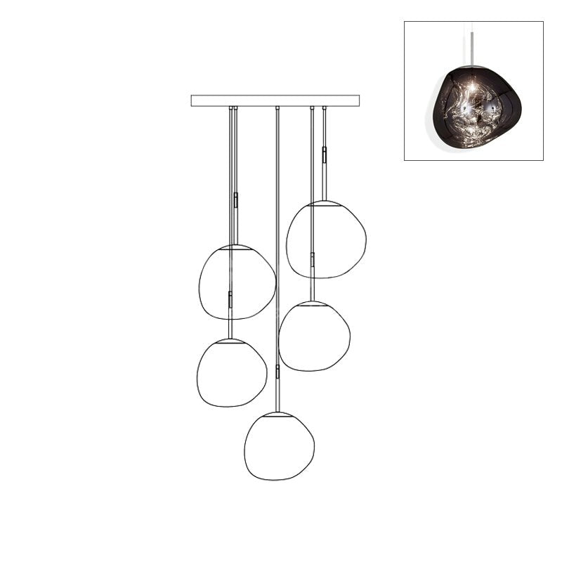 Custom Lava Glass Chandelier - Camilalamps - CA - CZLAVA - 9