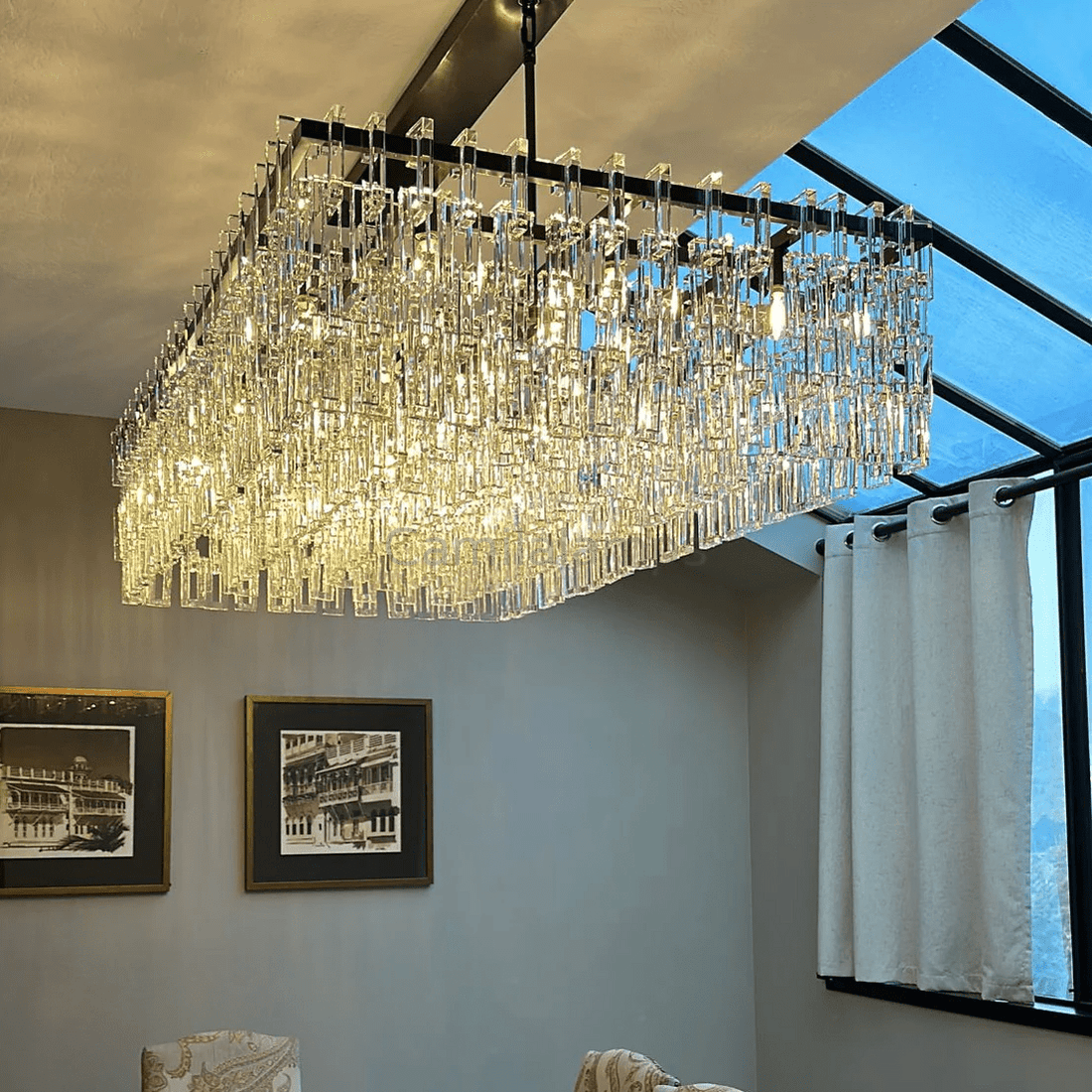 Marigan Elegant Rectangular K9 Crystal Chandelier 60" - Camilalamps - CAM1007