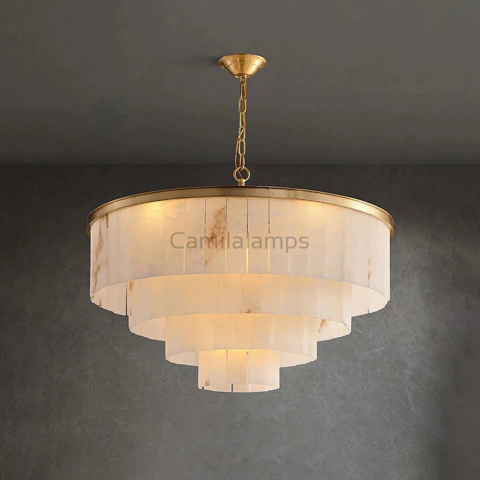 Modern Alabaster Tiered Chandelier - Camilalamps - Moder - 2086 - Copp - Dia 8 - 1