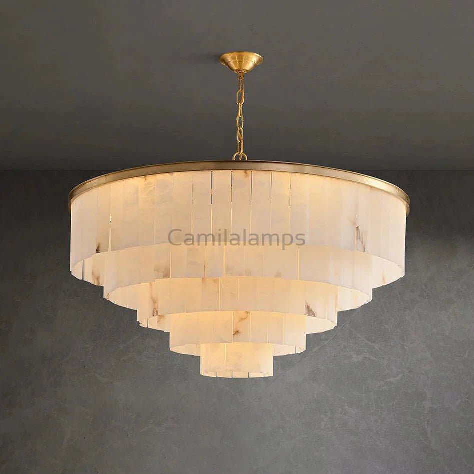 Modern Alabaster Tiered Chandelier - Camilalamps - Moder - 2086 - Copp - Dia 1 - 3
