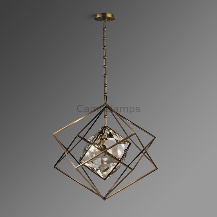 Rubik's cube Crystal Pendant Light Brass - Camilalamps - CA - PENDANT - 0284