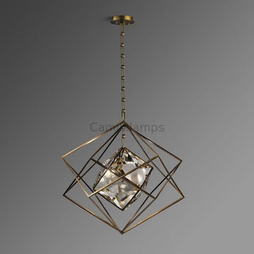 Rubik's cube Crystal Pendant Light Brass - Camilalamps - CA - PENDANT - 0284