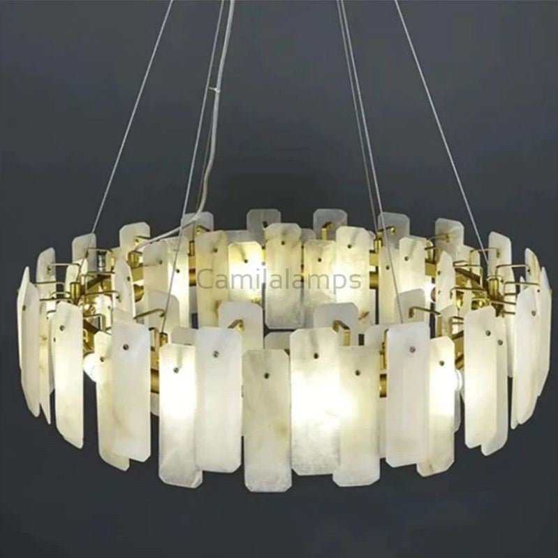 Moira Alabaster Round Chandelier - Camilalamps - Moira - 1312 - D23" - 2