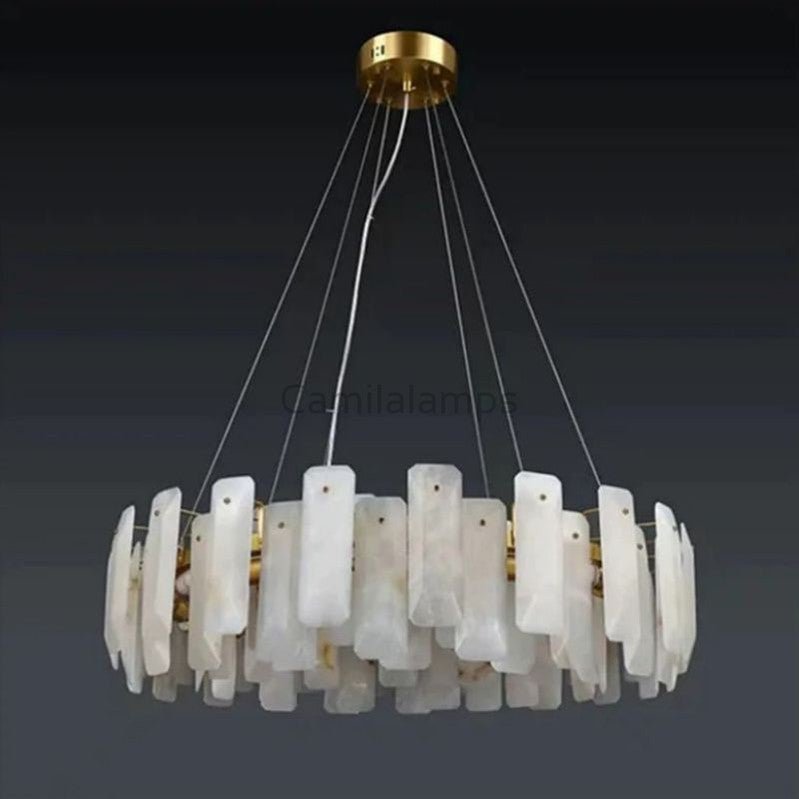 Moira Alabaster Round Chandelier - Camilalamps - Moira - 1312 - D23" - 2