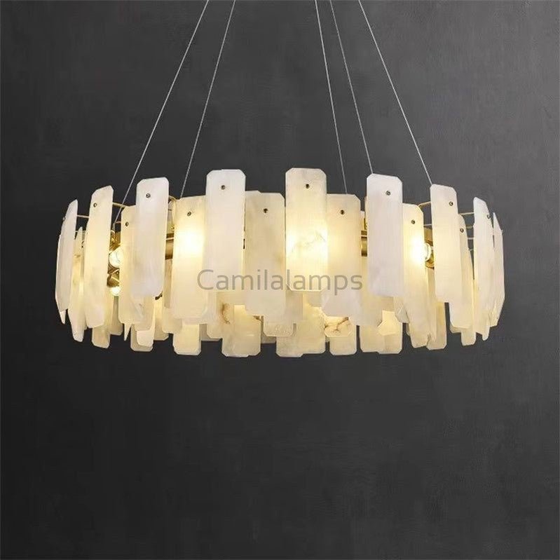 Selene Alabaster Round Chandelier - Camilalamps - CAM - SE - 05