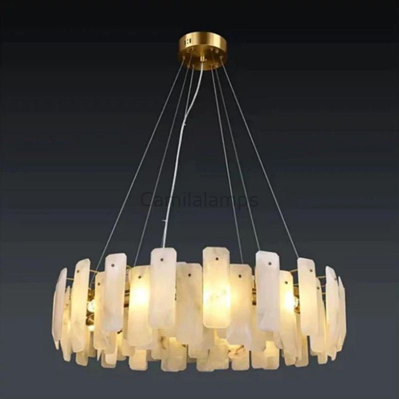 Selene Alabaster Round Chandelier - Camilalamps - CAM - SE - 04