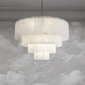 Alaric Alabaster Multi - Layer Round Chandelier - Camilalamps - CAM - AL - 001