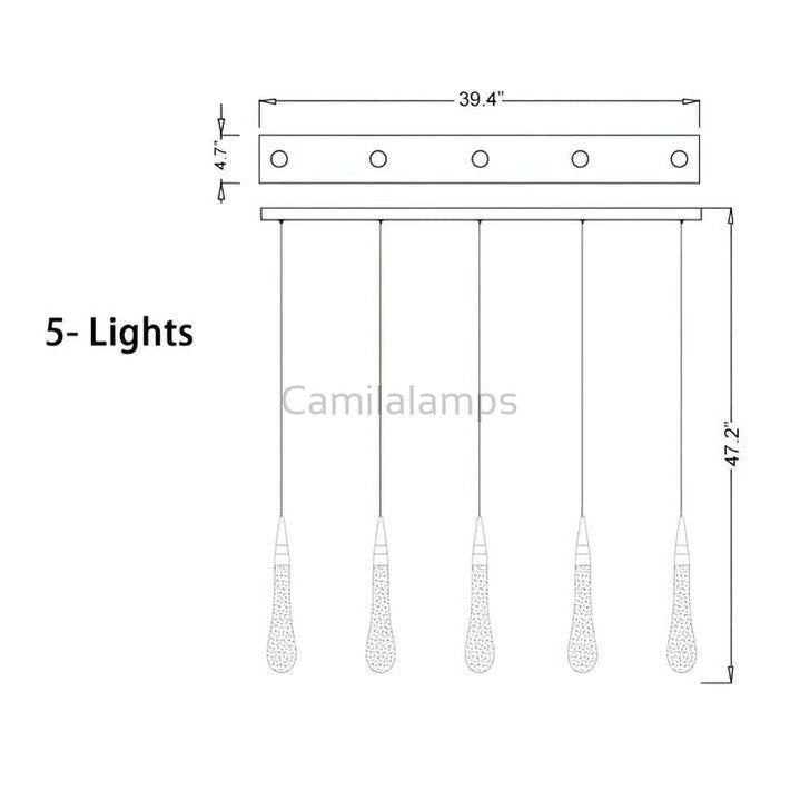 Allure Multi - LED Glass Staircase Chandelier 49 Lights - Camilalamps - CA - MLGSC - 7
