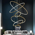 Multi Rings Modern Staircase Chandelier - Camilalamps - ILM0374