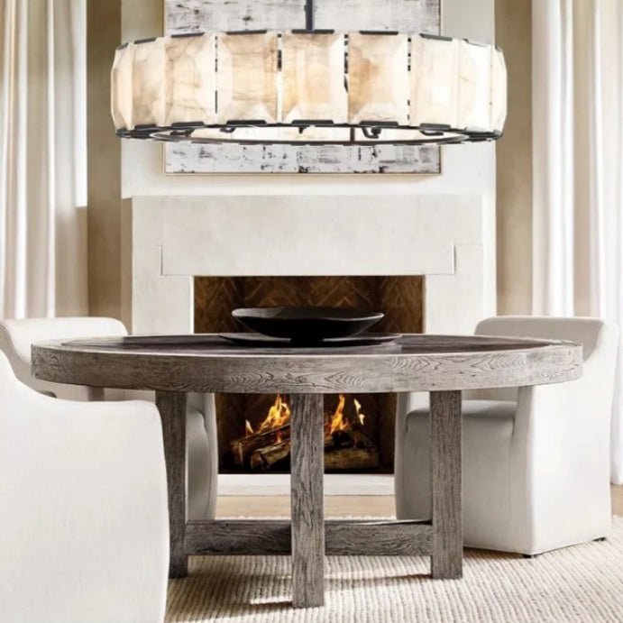 Harlow Calcite Round Chandelier - Camilalamps - QWE - 90