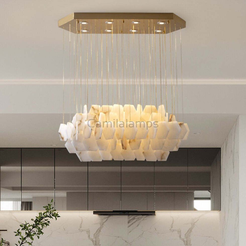 Natural Alabaster Modern Chandelier - Camilalamps - Natur - 1347 - 1