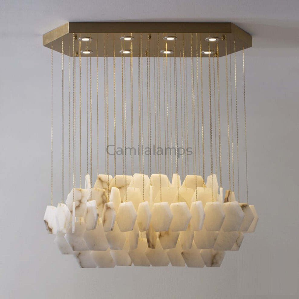 Natural Alabaster Modern Chandelier - Camilalamps - Natur - 1347 - 1