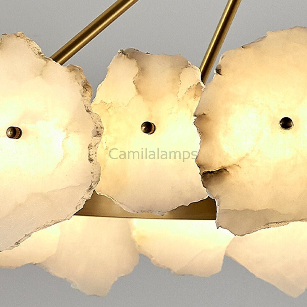 Natural Alabaster Modern Round Chandelier - Camilalamps - Natur - 1290 - D40" - 2
