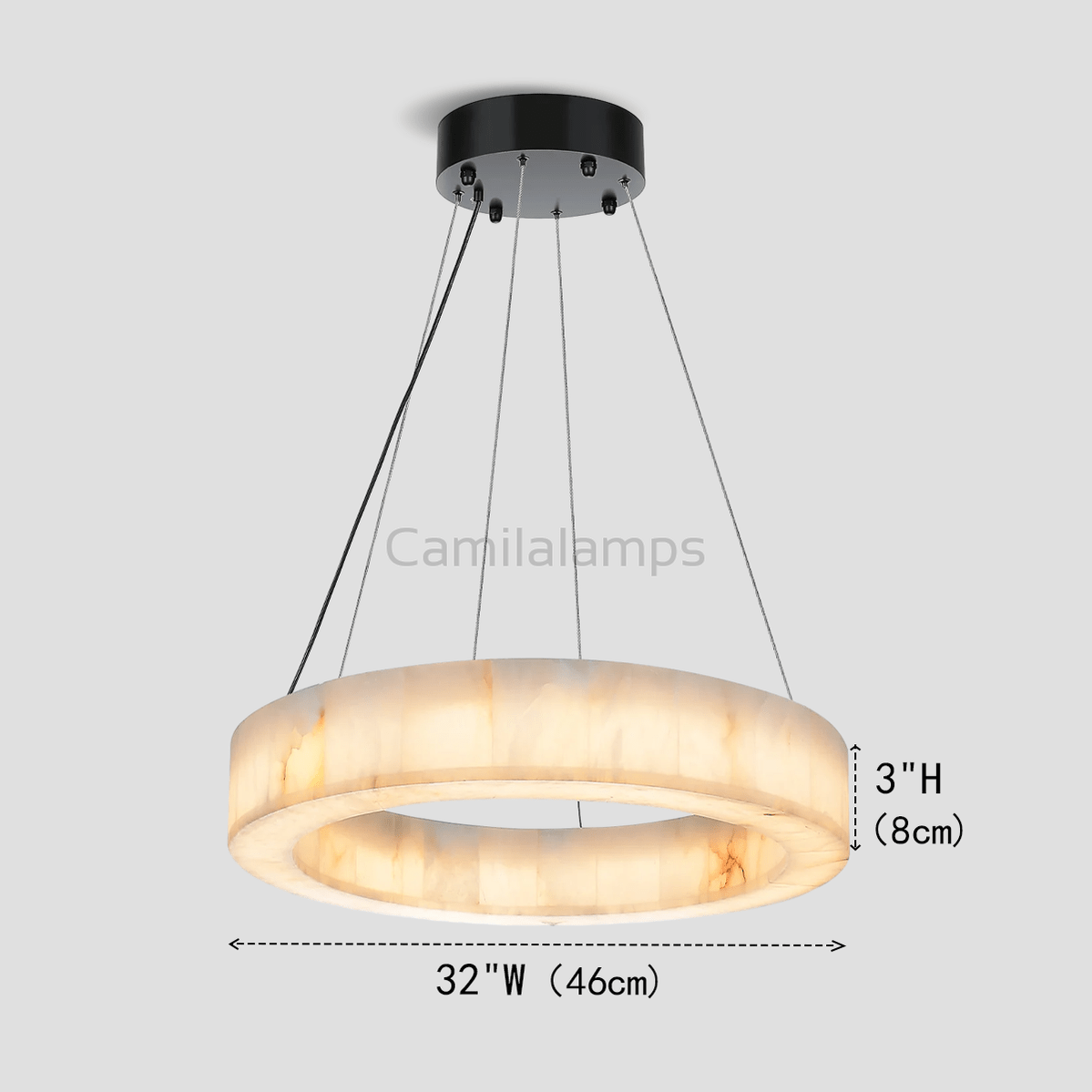 Alabaster Halo Ring Chandelier - Camilalamps - CA - LI2024 - C5554
