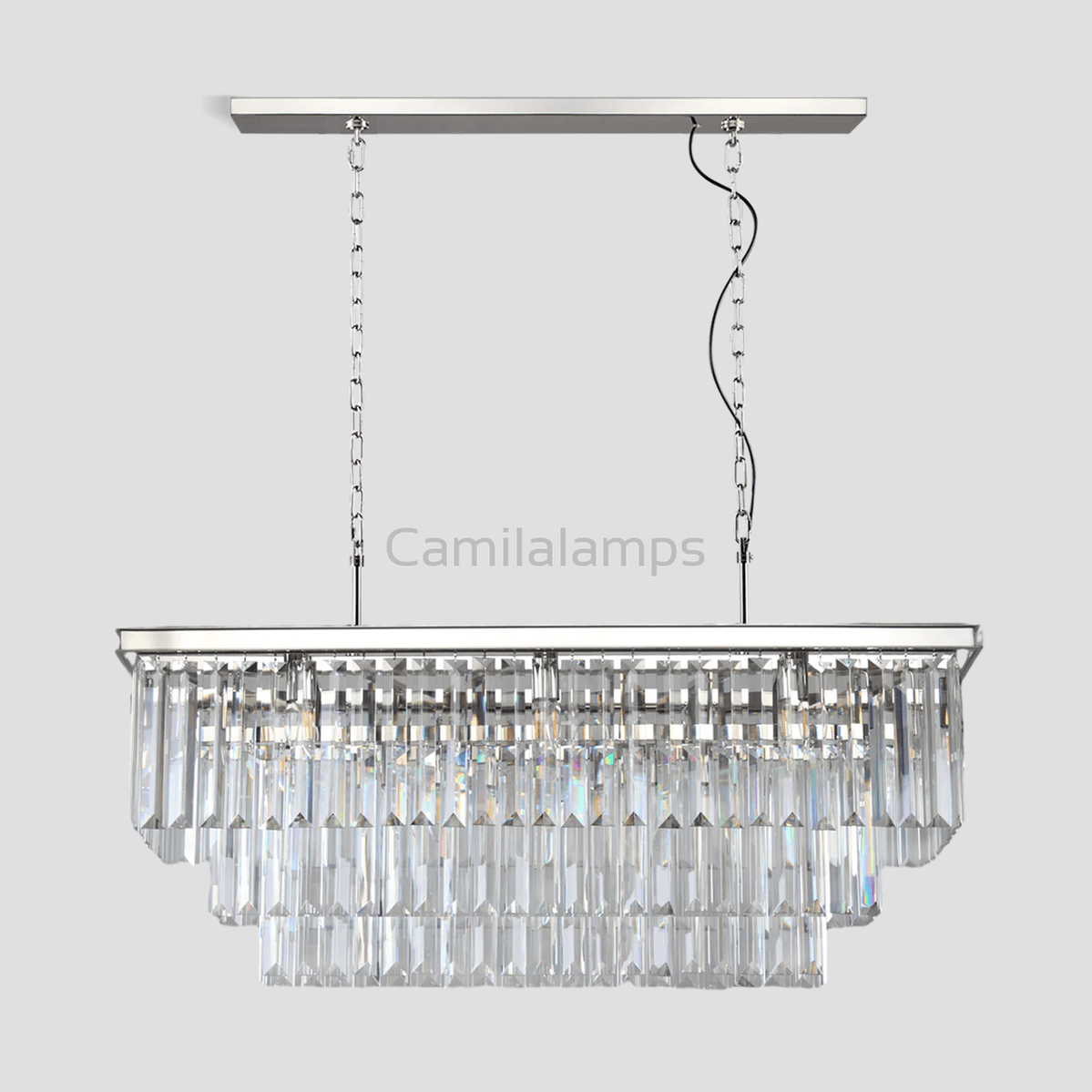 Falria 3 - Tier Crystal Rectangular Chandelier - Camilalamps - CA - LI2024 - C5710