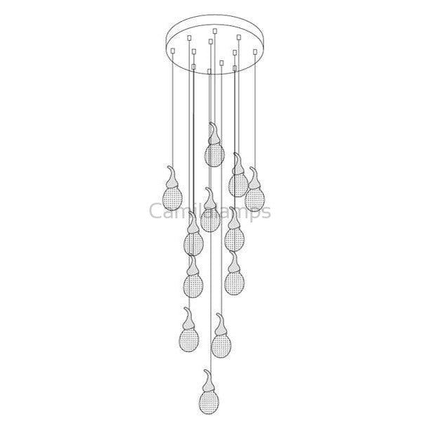 Peary multi - head brass chandelier - Camilalamps - CA - Peary - 02