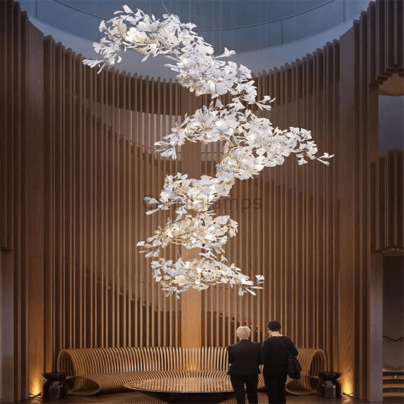 Modern Porcelain Ginkgo Branch Chandelier - Camilalamps - ILM1494