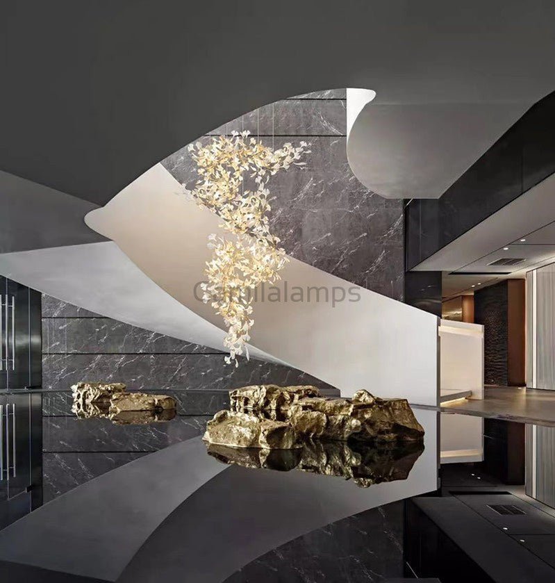 Modern Porcelain Ginkgo Branch Chandelier - Camilalamps - ILM1494