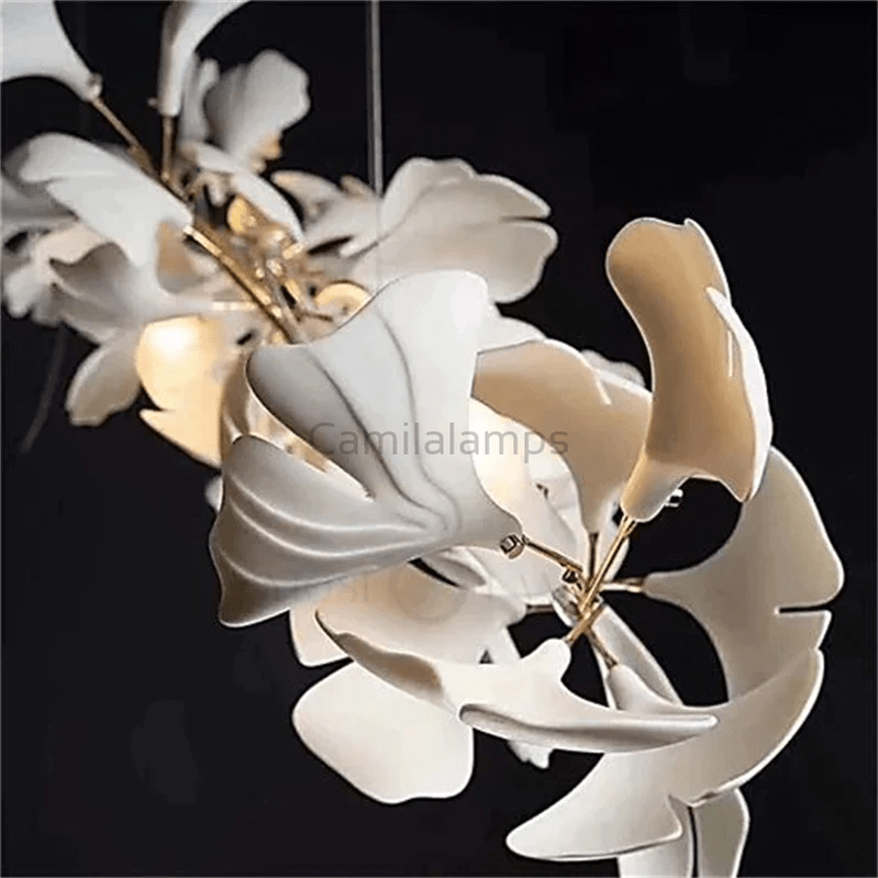 Modern Porcelain Ginkgo Branch Chandelier - Camilalamps - ILM1494
