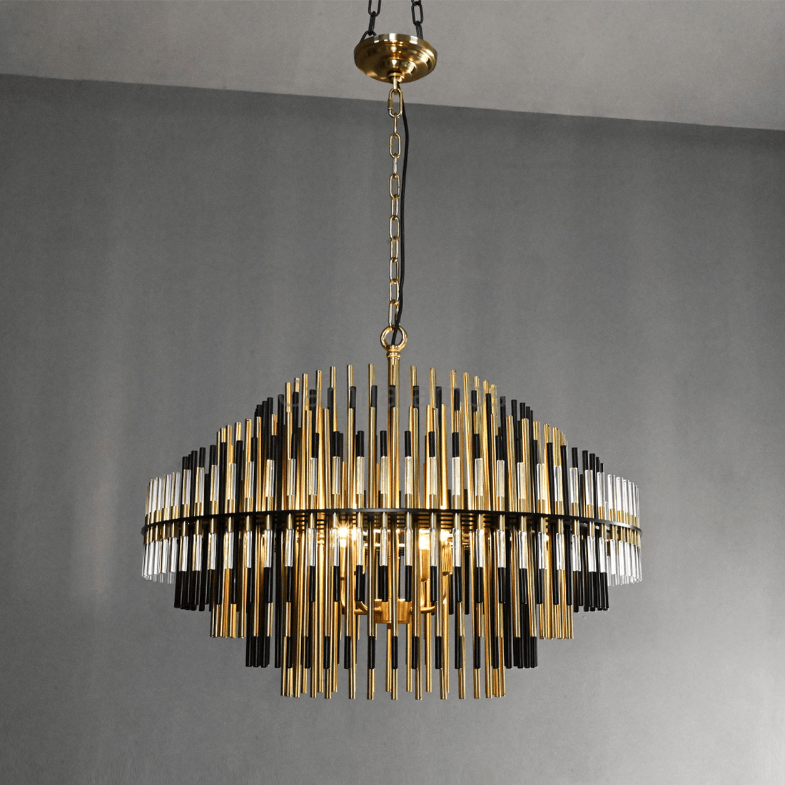 Emile Industrial Wind Round Chandelier 24" 32" 42" - Camilalamps - CA0070