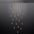 Raindrop Glass Linear Chandelier 72