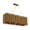 Dore Brass Tubular Rectangle Chandelier 32