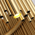 Dore Brass Tubular Rectangle Chandelier 32