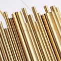 Dore Brass Tubular Rectangle Chandelier 32