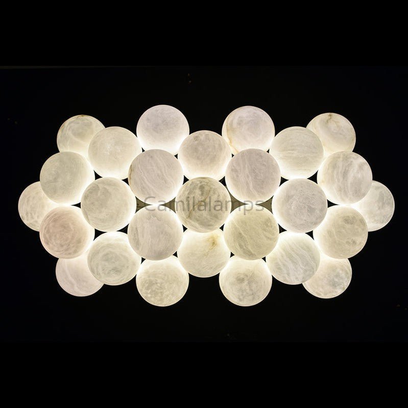 Rectangular Chandelier Alabaster Ball Chandelier - Camilalamps - Recta - 1289 - 1