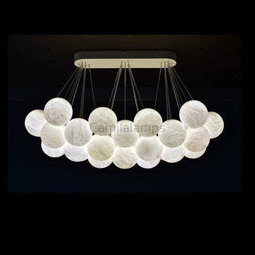 Rectangular Chandelier Alabaster Ball Chandelier - Camilalamps - Recta - 1289 - 1