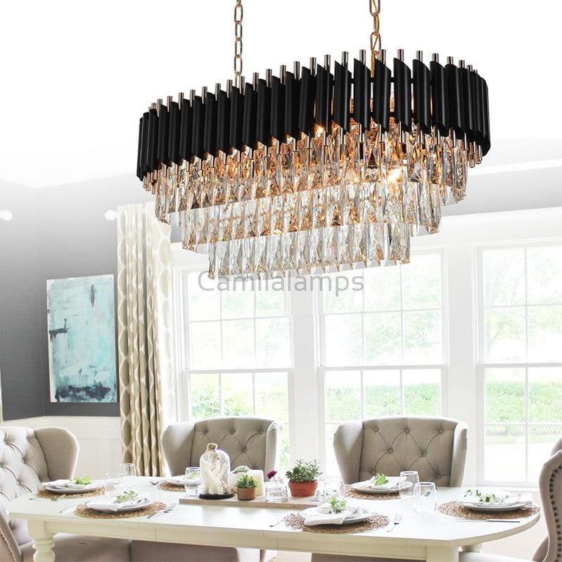 Sheila Oval Crystal Chandelier - Camilalamps - CA - A - 608