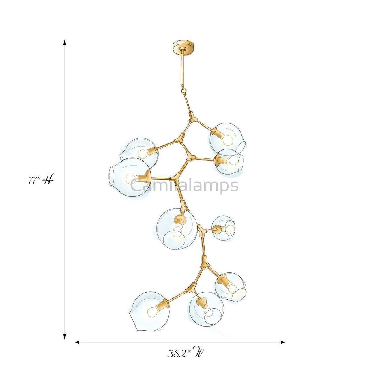 Covington Drop Globe Branching Bubble Chandelier 38'' - Camilalamps - CANTOS - 1