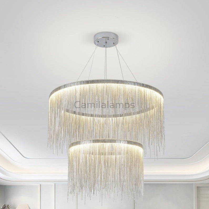 Cadena Two - Tier Chain Tassel Chandelier - Camilalamps - CAAA - 1Z0010